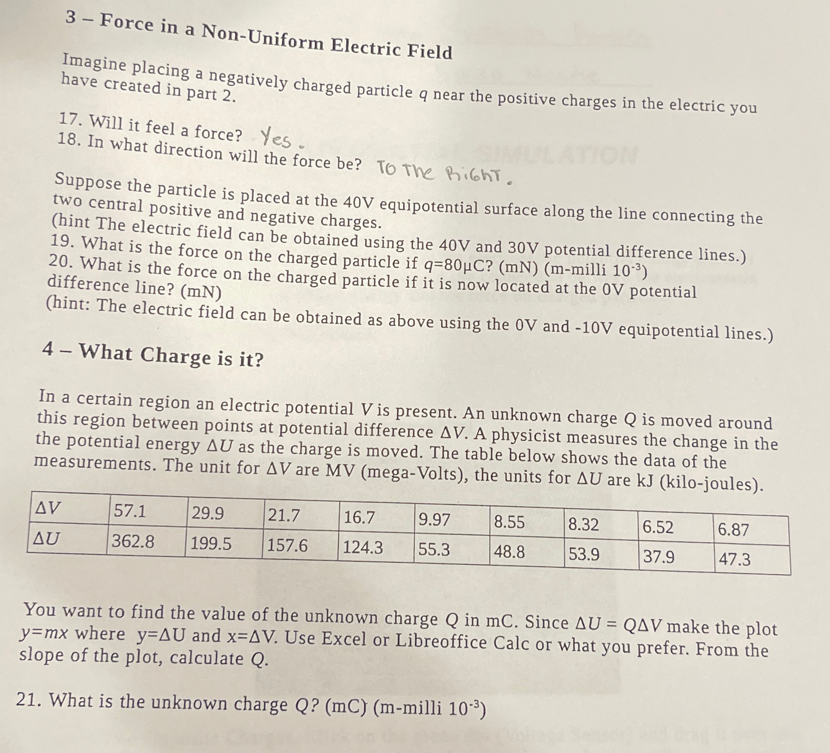 3-Force in a Non-Uniform Electric Field\ Imagine