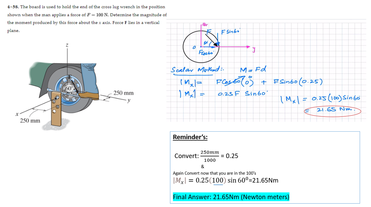 Reminder's: Convert: 2 5 0 ( m m ) 1 0 0 0 = 0 .