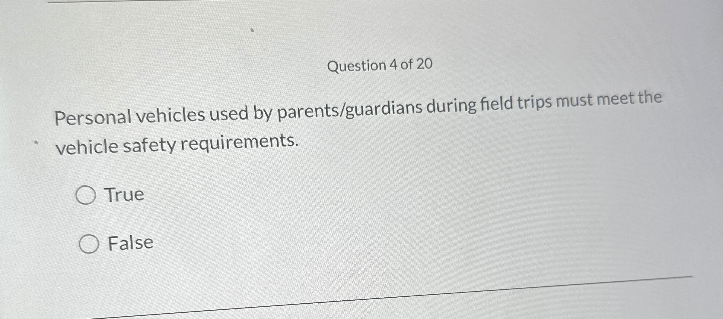 Question 4 of 2 0 Personal vehicles used by