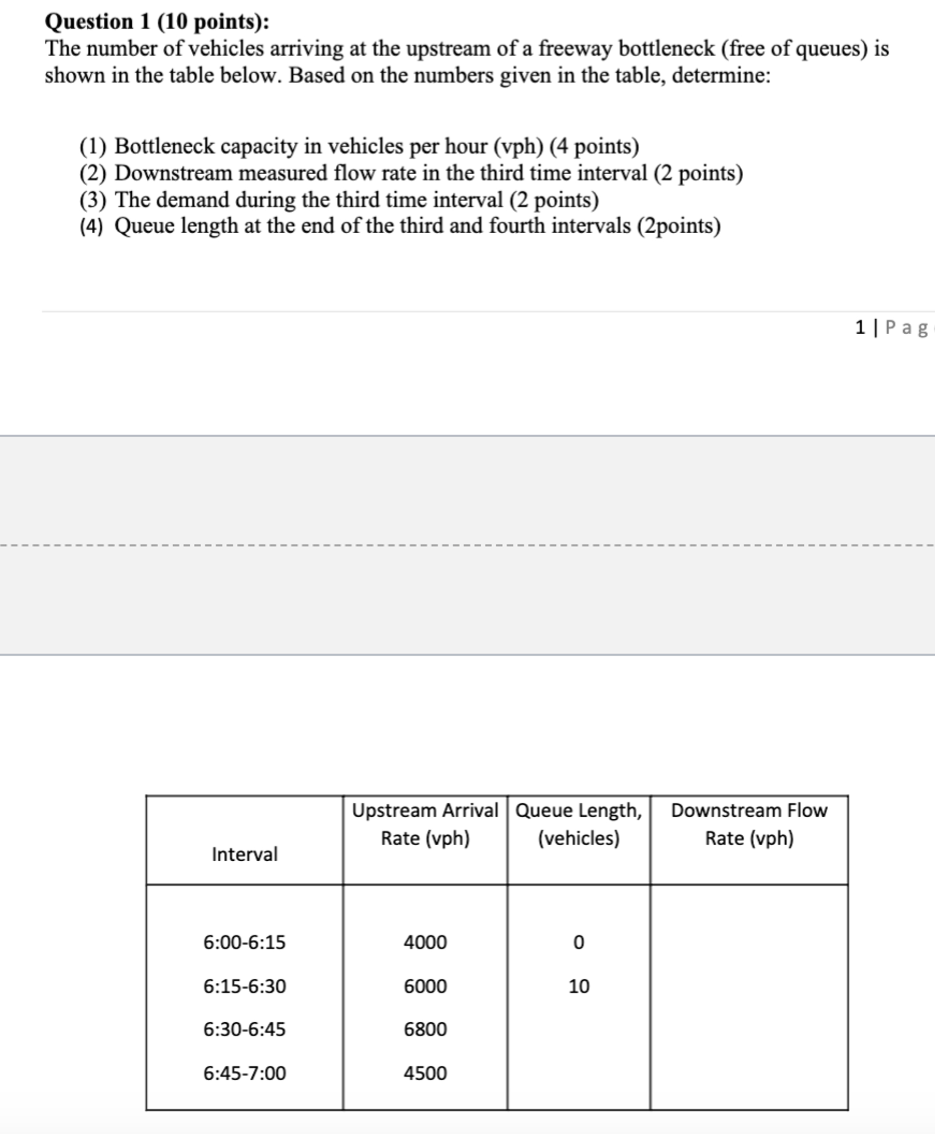 Question 1 ( 1 0 points ) : The number of