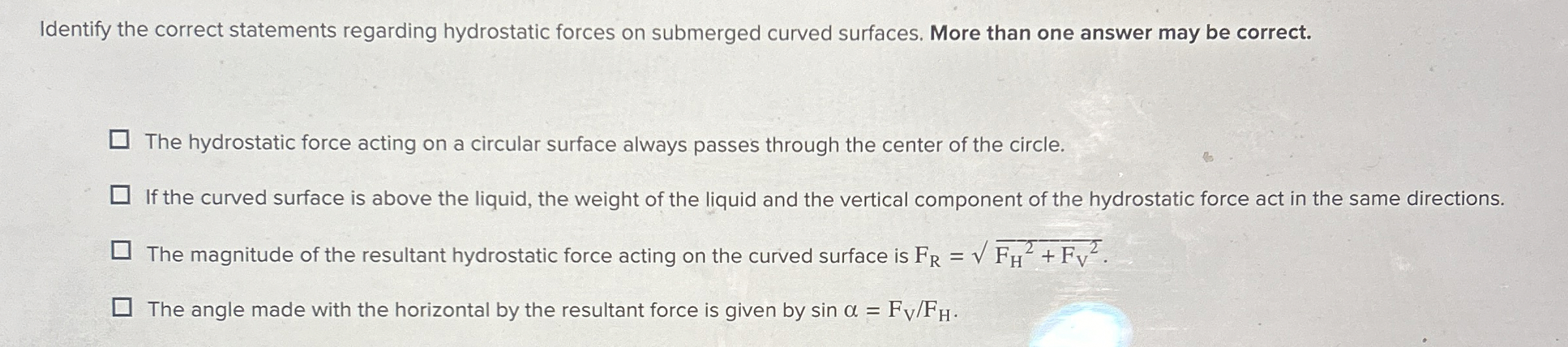 Identify the correct statements regarding