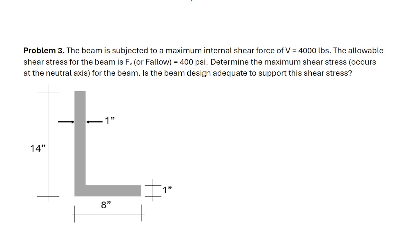 Problem 3 . The beam is subjected to a maximum