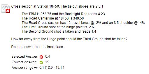 Cross section at Station 1 8 + 5 0 . The tie out