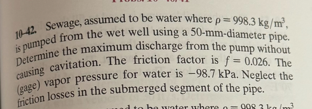 1 0 - 4 2 . Sewage, assumed to be water where = 9