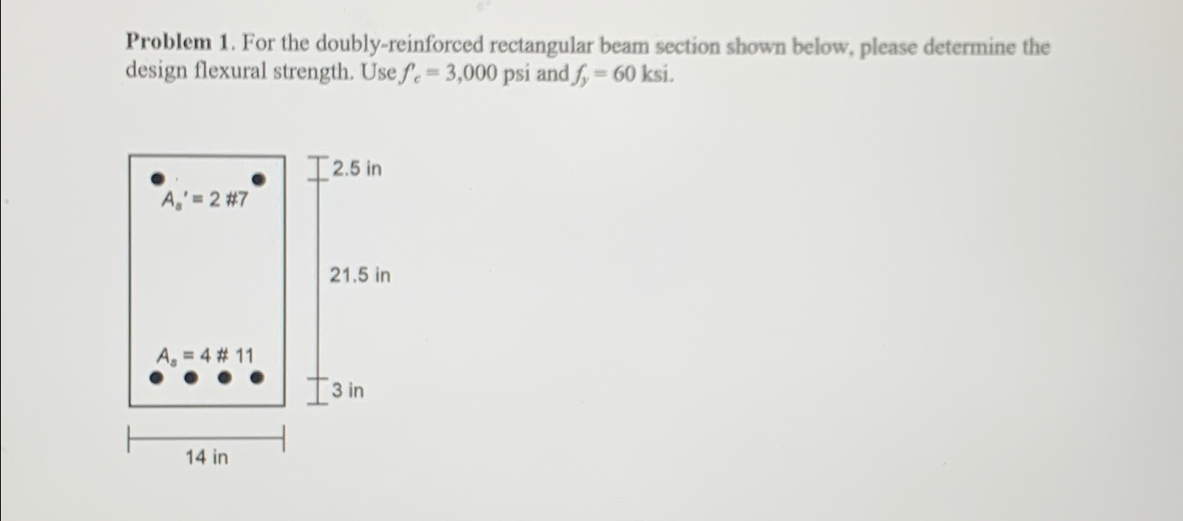 Problem 1 . For the doubly - reinforced