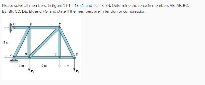 Please solve all members: In figure P 1 1 = 1 8 k