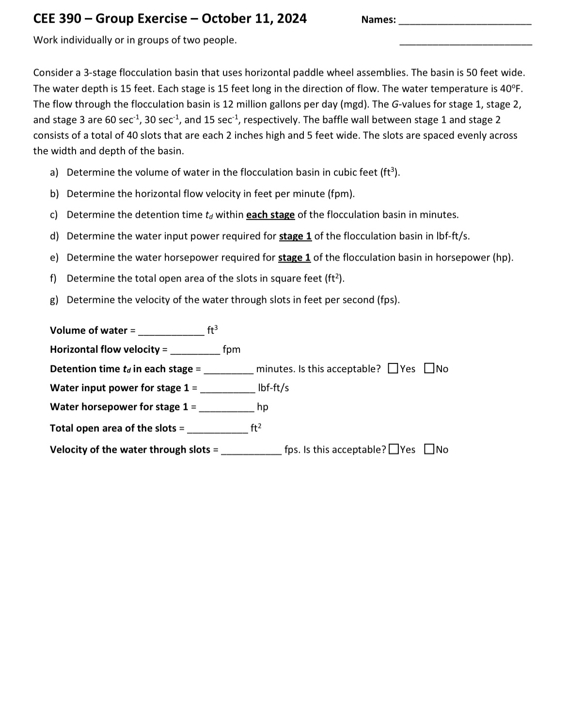 Work individually or in groups of two people.