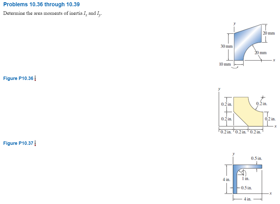 Problems 1 0 . 3 6 through 1 0 . 3 9 Determine