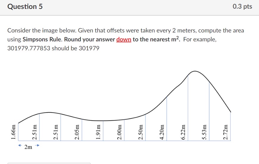  Question 5 Consider the image below. Given that offsets were taken