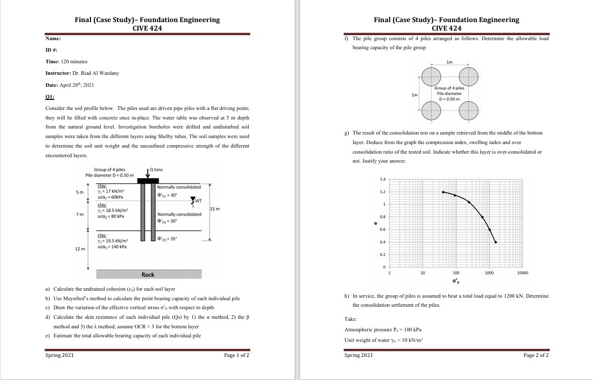 Final ( Case Study ) - Foundation Engineering