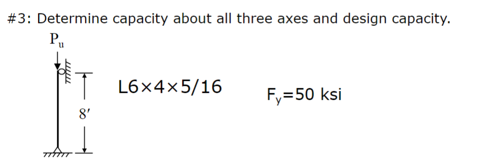 # 3 : Determine capacity about all three axes, (
