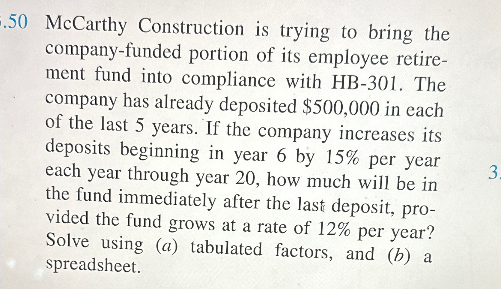 . 5 0 McCarthy Construction is trying to bring