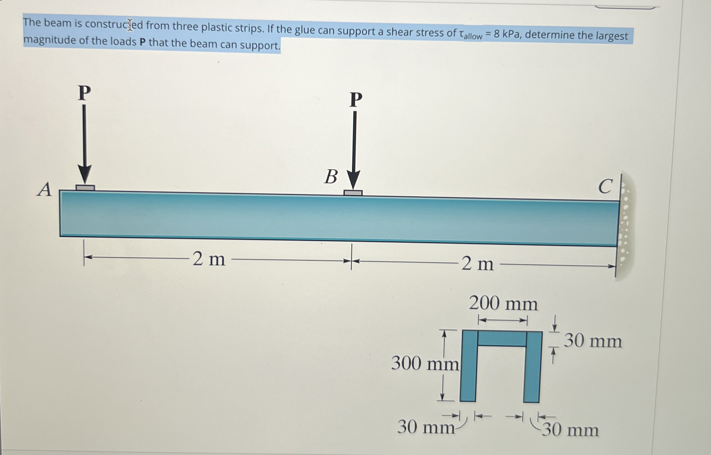 The beam is construcfed from three plastic