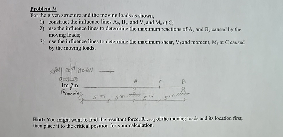 Problem 2 : For the given structure and the