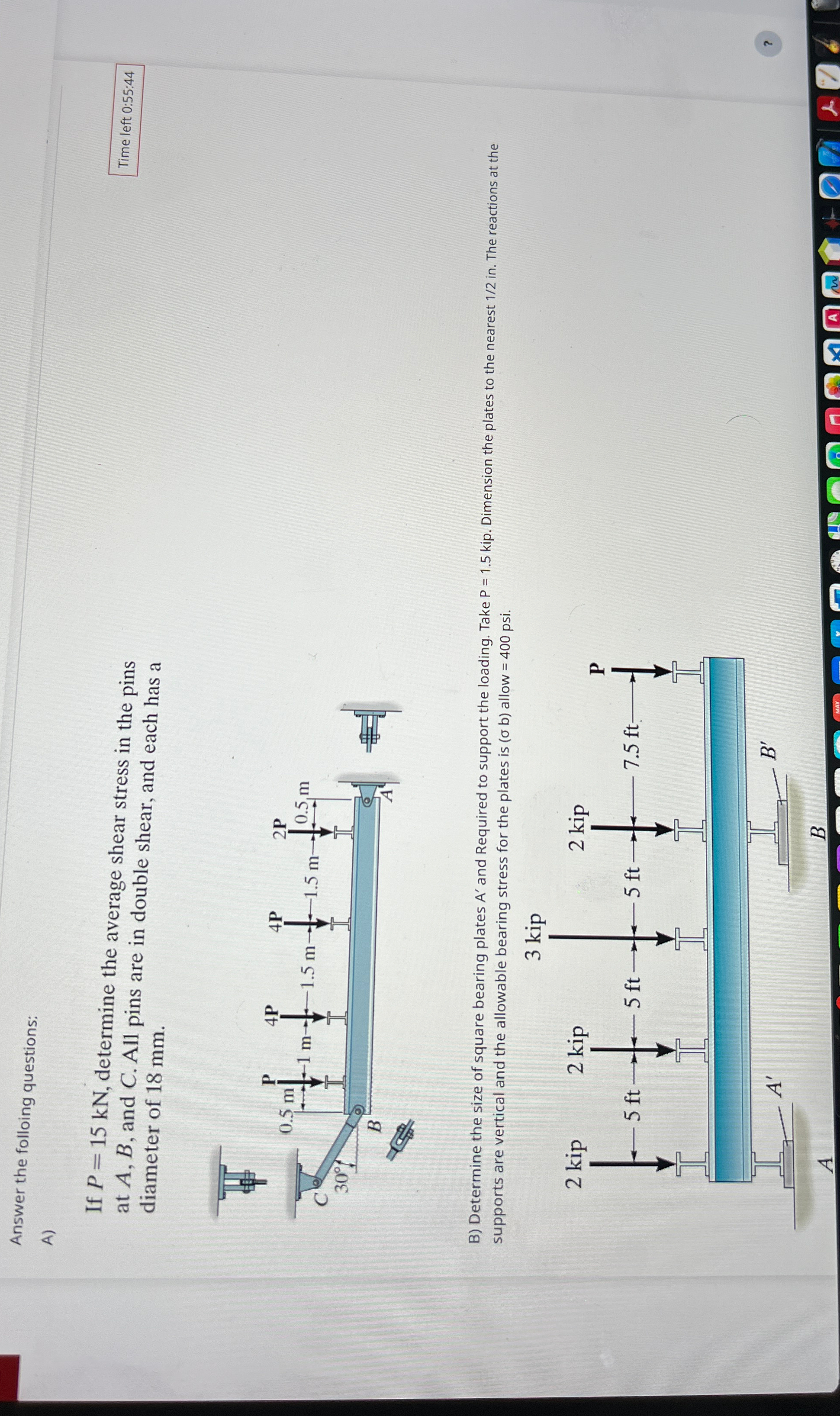 Answer the folloing questions: A ) Time left 0 :