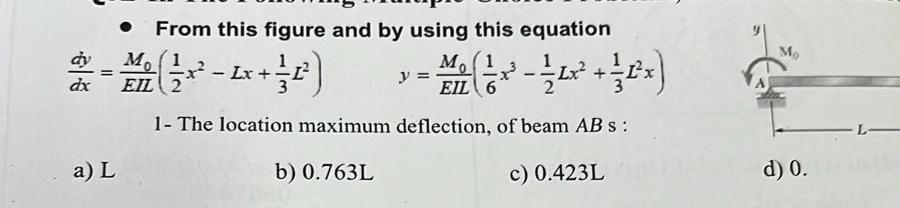 From this figure and by using this equation d y d