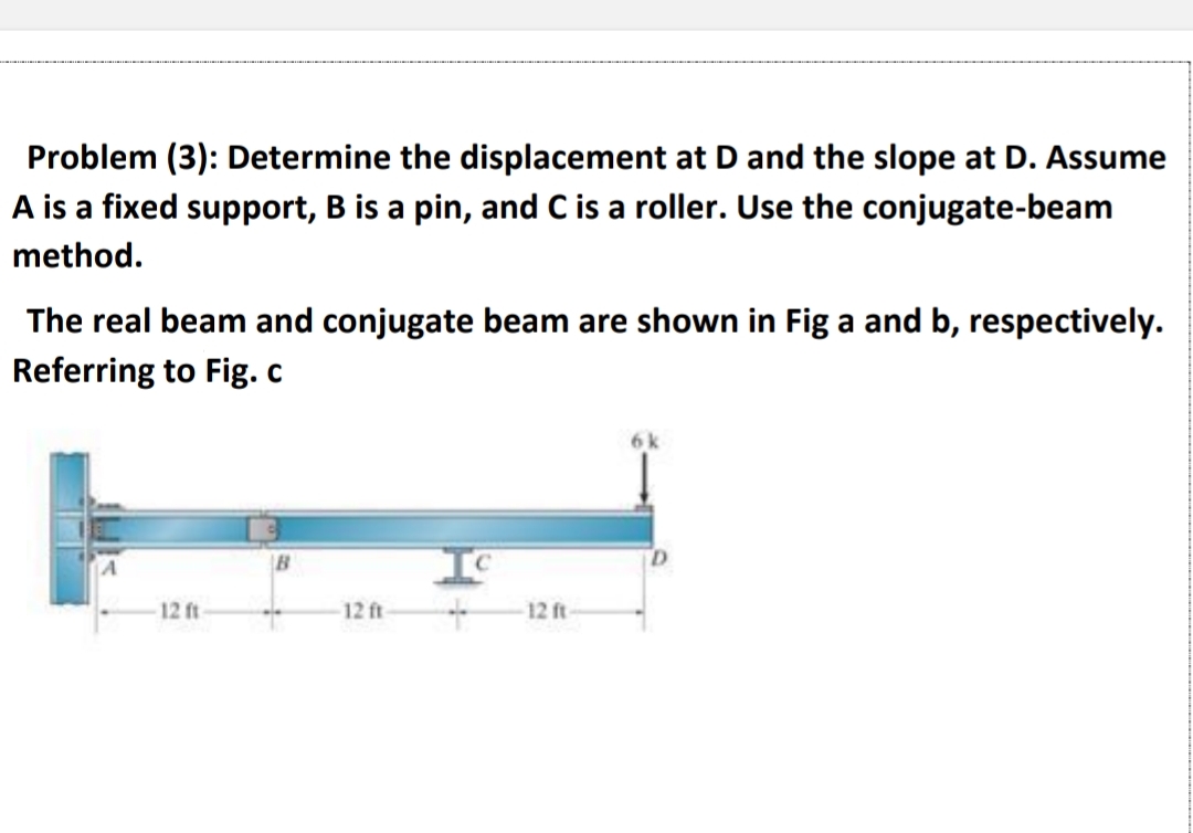 Problem ( 3 ) : Determine the displacement at D