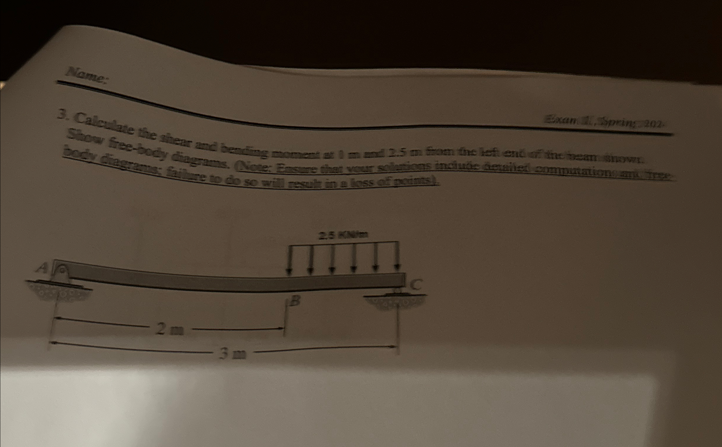 Name: Exam 1 . , Sprine: 2 0 2 .
