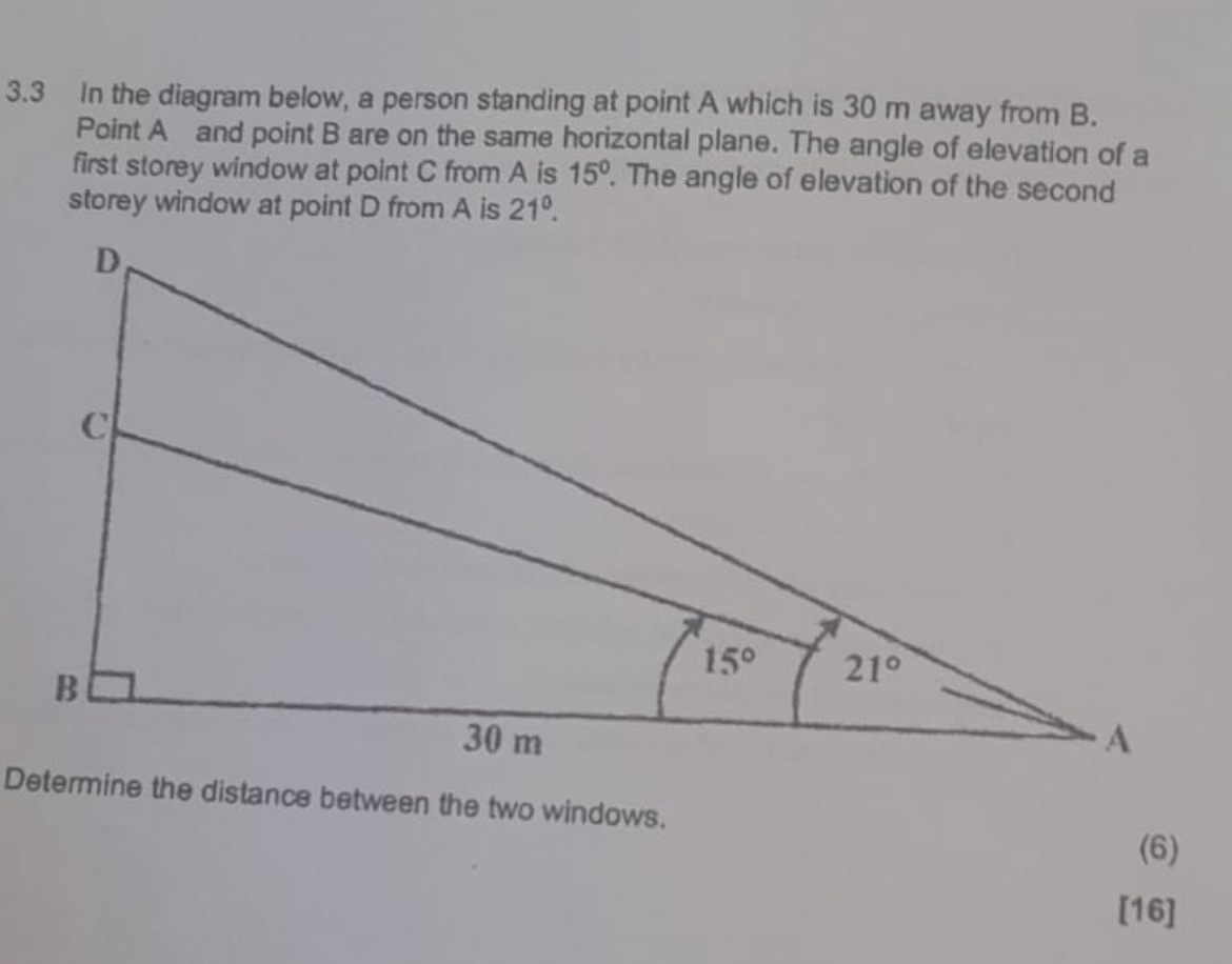 3 . 3 In the diagram below, a person standing at
