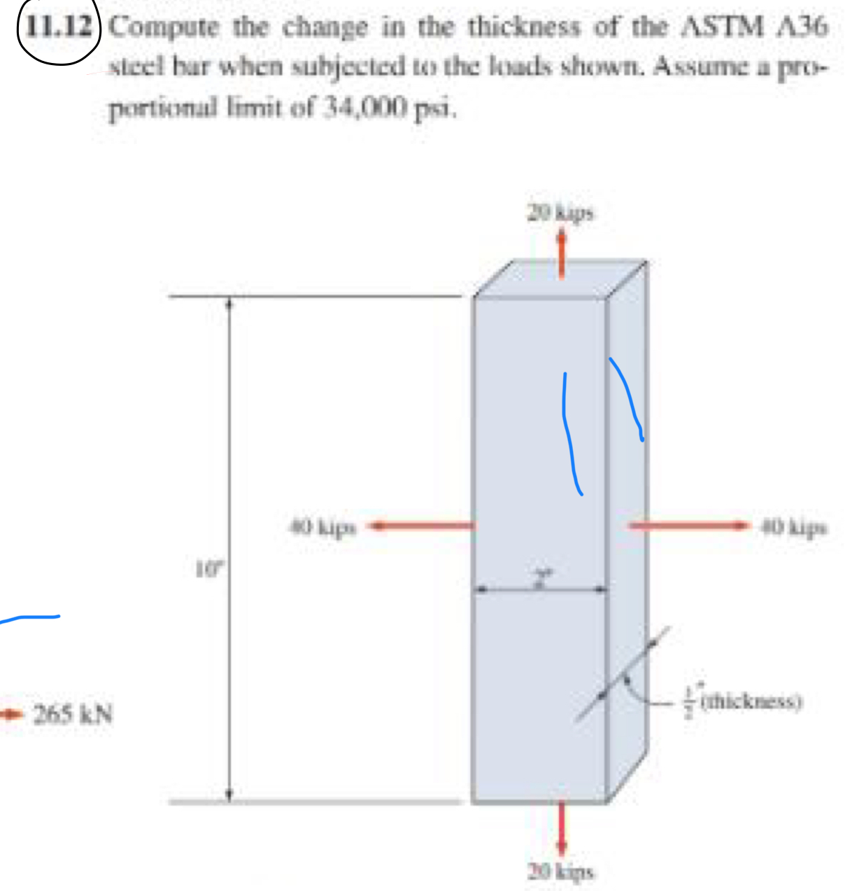 ( 1 1 . 1 2 ) Compute the change in the thickness