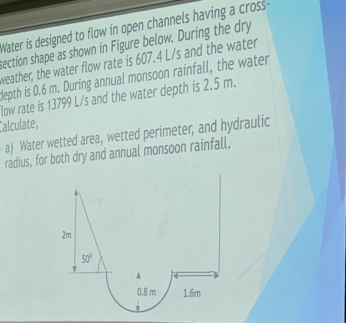 Water is designed to flow in open channels having
