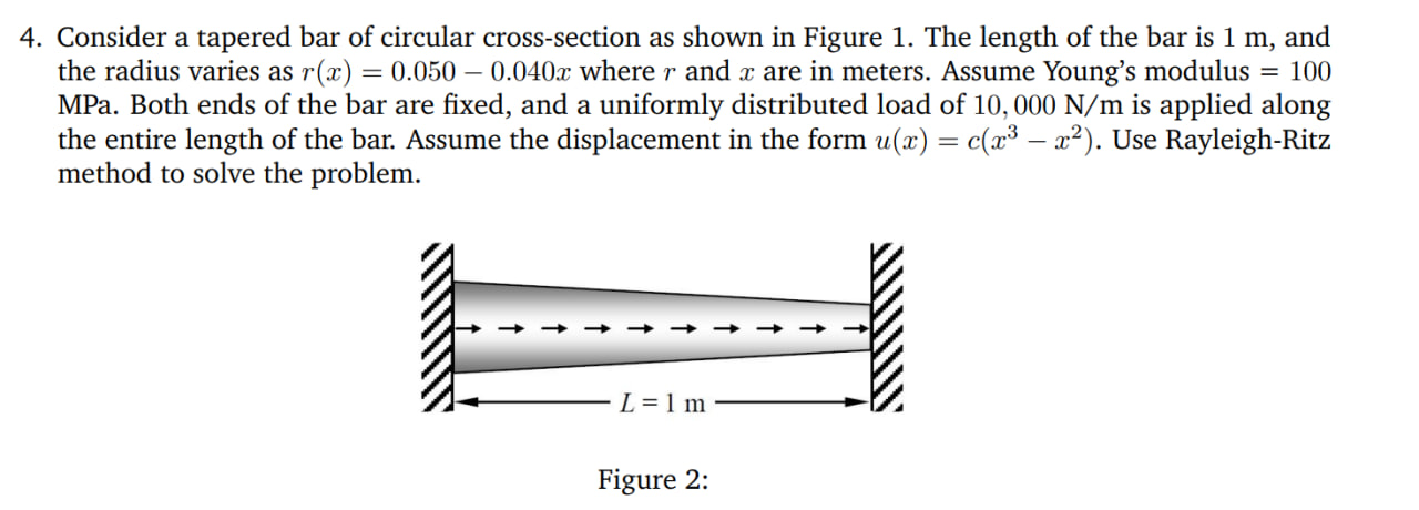 Consider a tapered bar of circular cross -