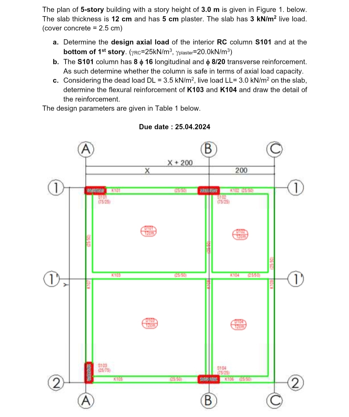 The plan of 5 - story building with a story