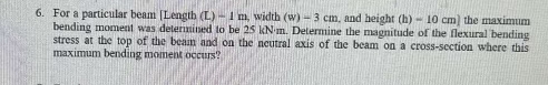 For a particular beam [ Length ( L ) - 1 m ,