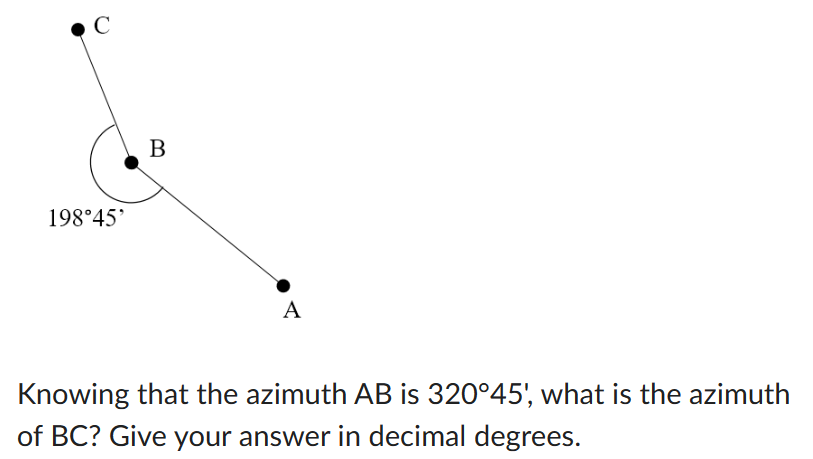 Knowing that the azimuth A B is 3 2 0 4 5 ' ,