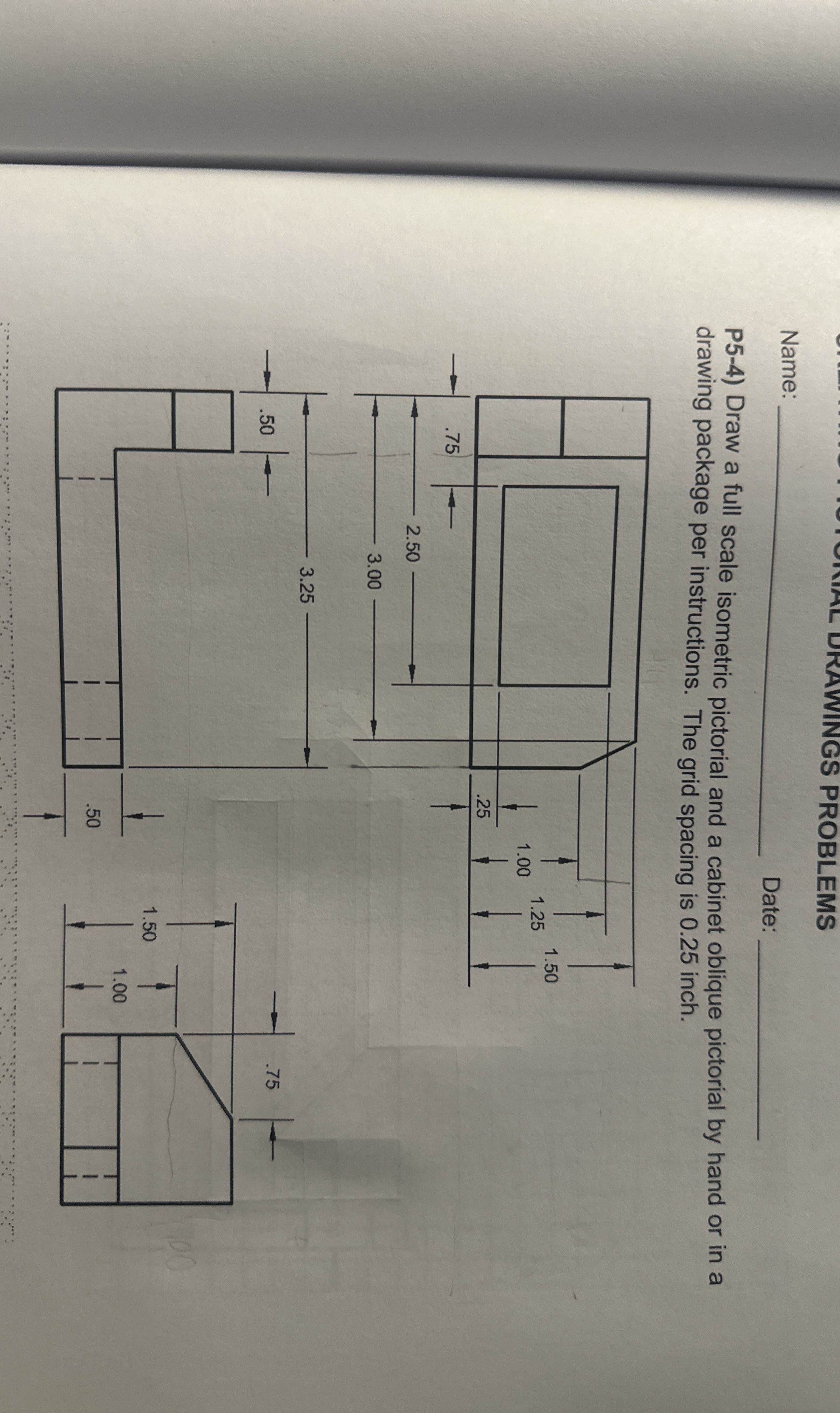 DRAWINGS PROBLEMS P 5 - 4 ) Draw a full scale