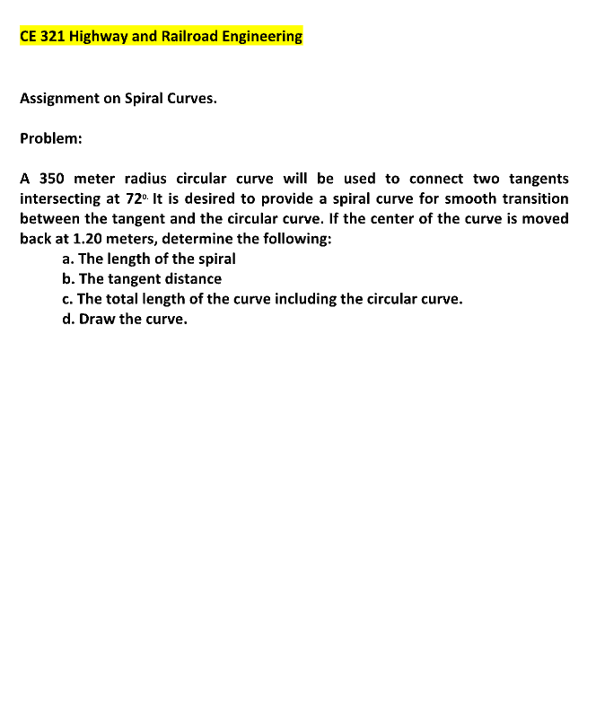 CE 3 2 1 Highway and Railroad Engineering