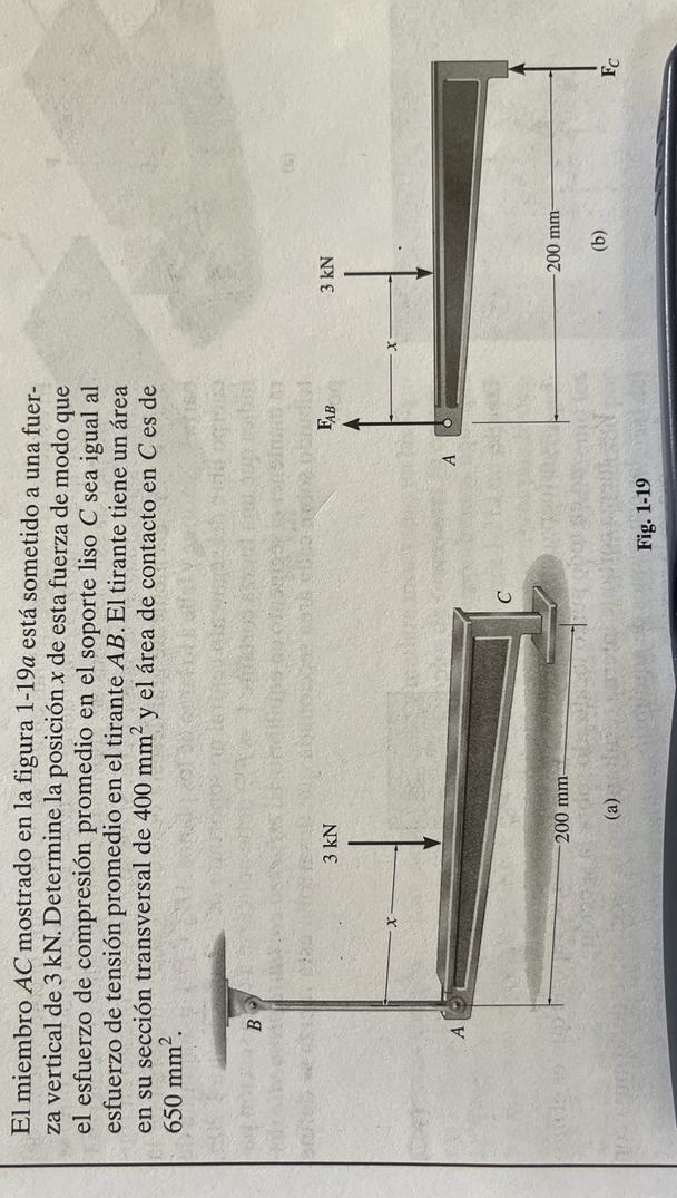 El miembro A C mostrado en la figura 1 - 1 9 a