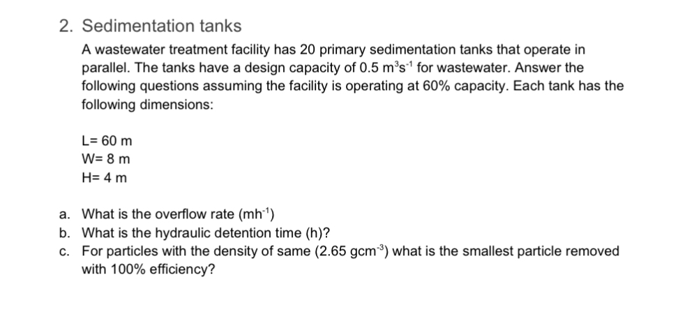 Sedimentation tanks A wastewater treatment