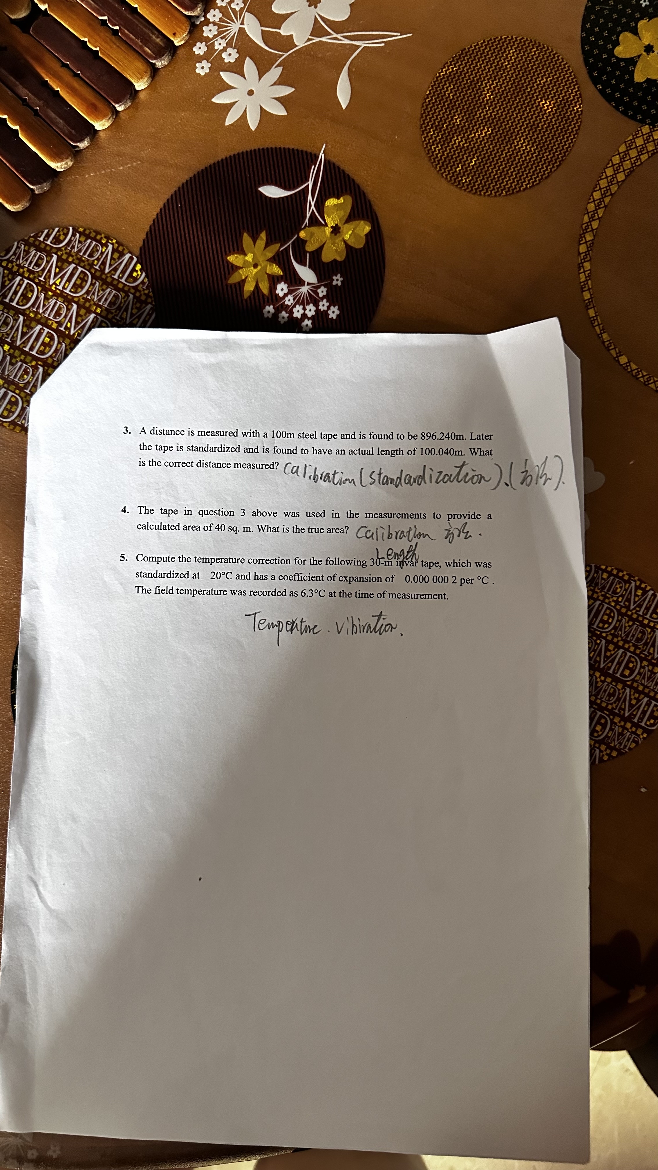 A distance is measured with a 1 0 0 m steel tape