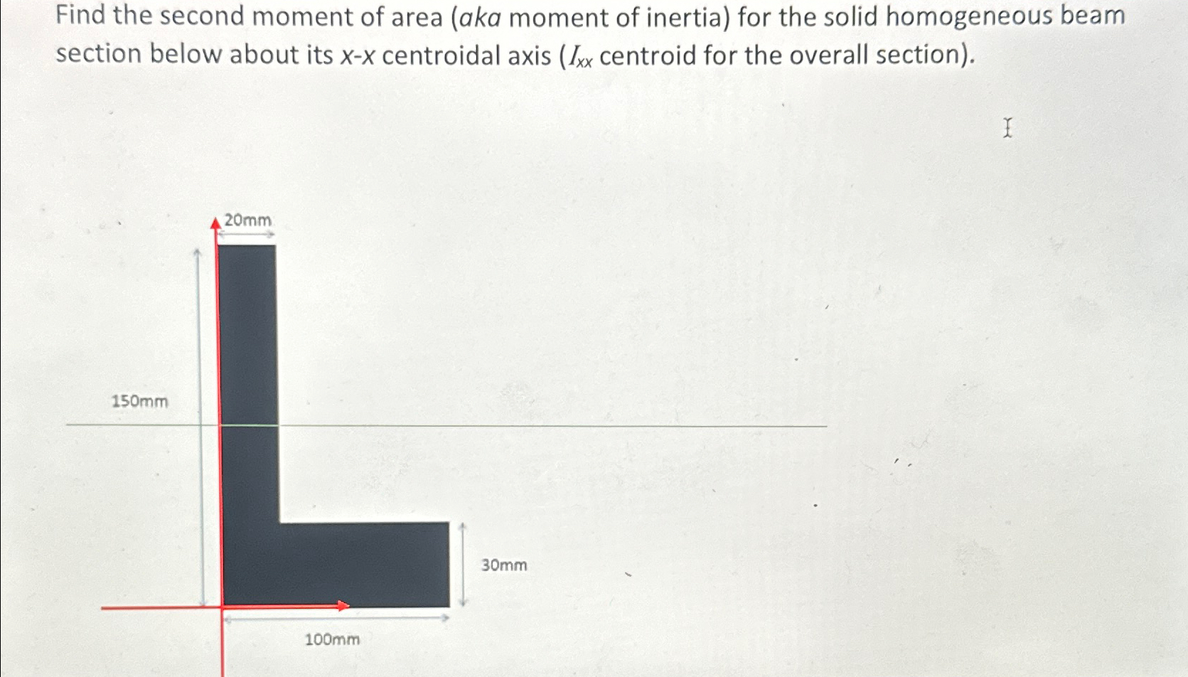 Find the second moment of area ( aka moment of