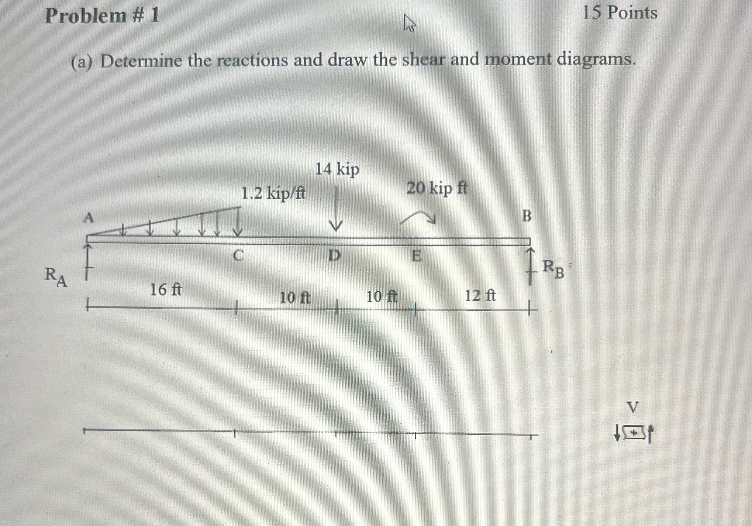 Problem # 1 1 5 Points ( a ) Determine the
