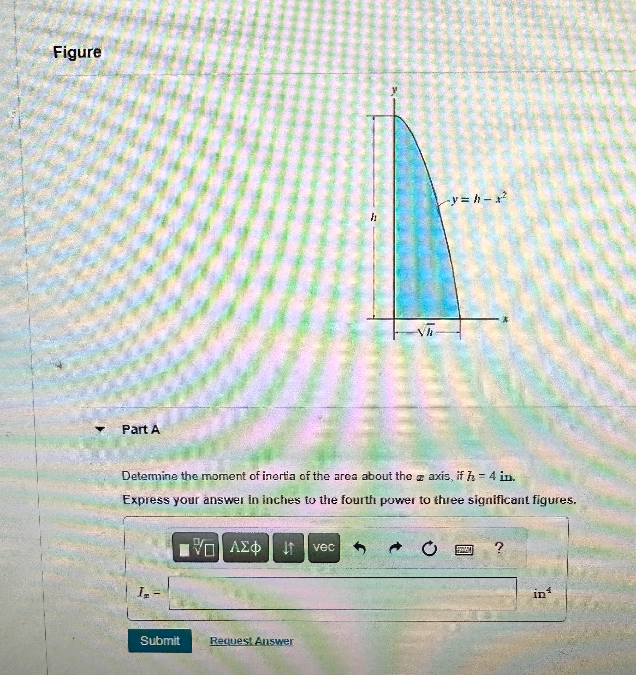 Figure Part A Determine the moment of inertia of