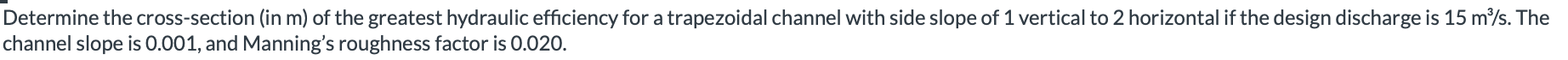 Determine the cross - section ( in m ) of the