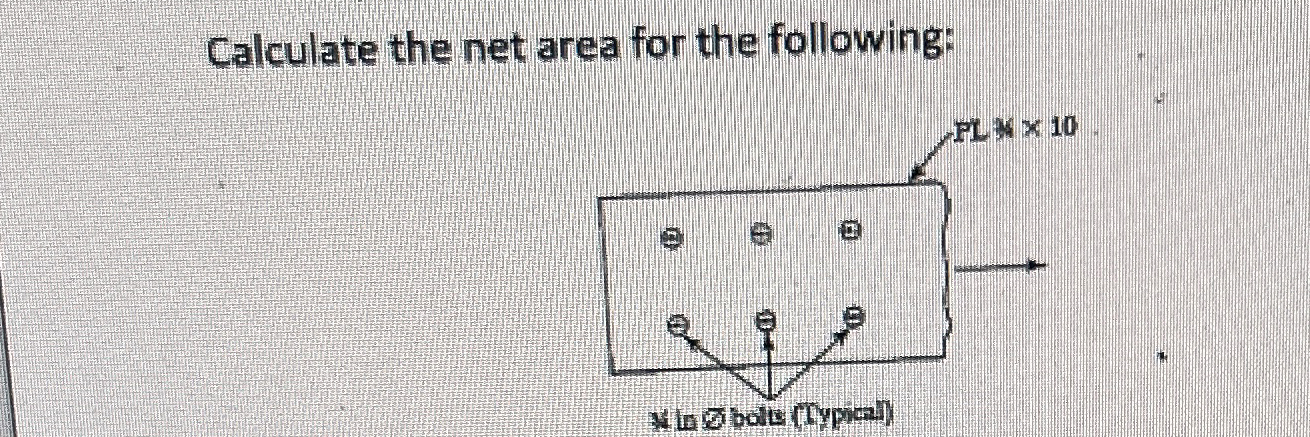 Calculate the net area for the following: