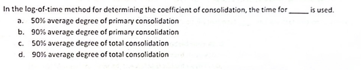 In the log - of - time method for determining the