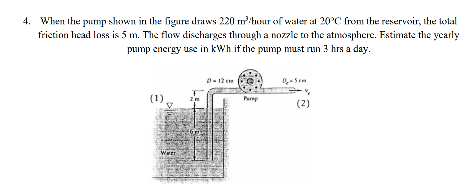 When the pump shown in the figure draws 2 2 0 m 3