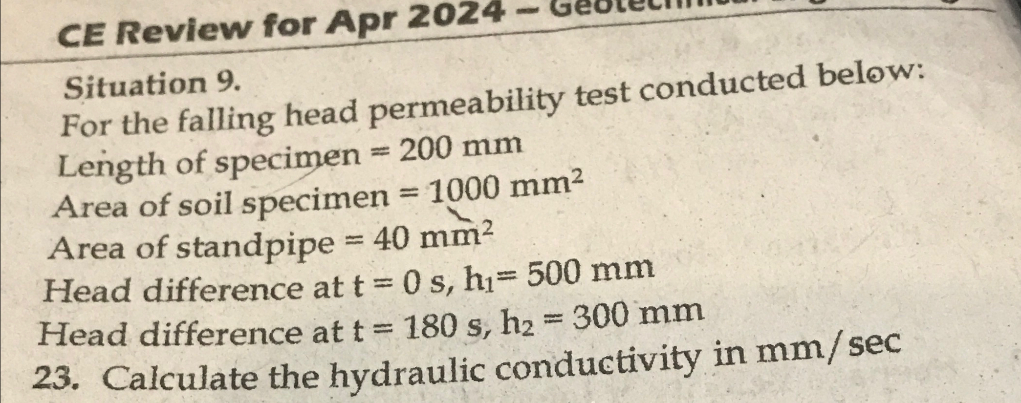 CE Review for Apr 2 0 2 4 Situation 9 . For the