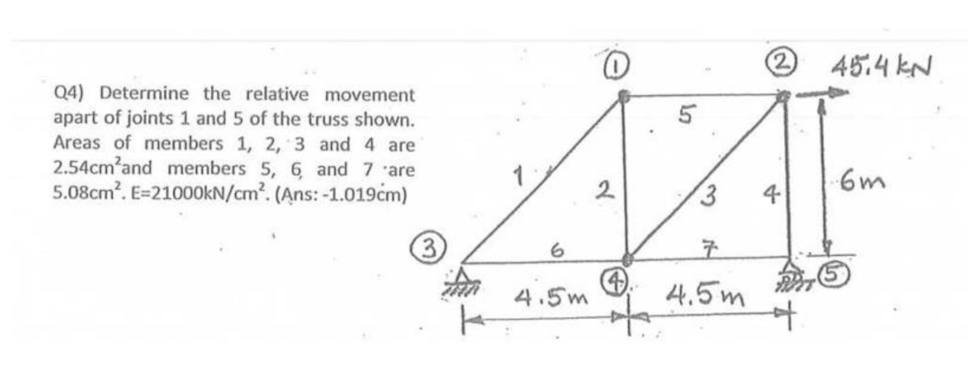 Q 4 ) Determine the relative movement apart of
