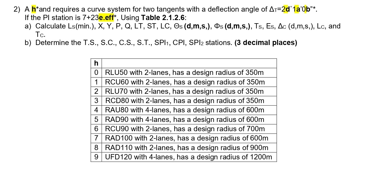 A 1 * and requires a curve system for two