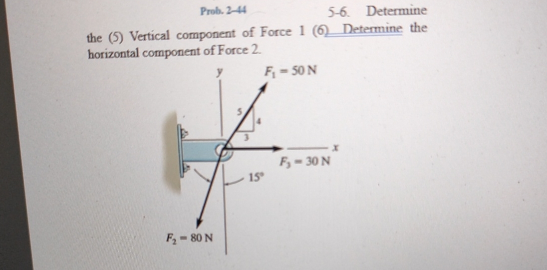 5 - 6 . Determine the ( 5 ) Vertical component of