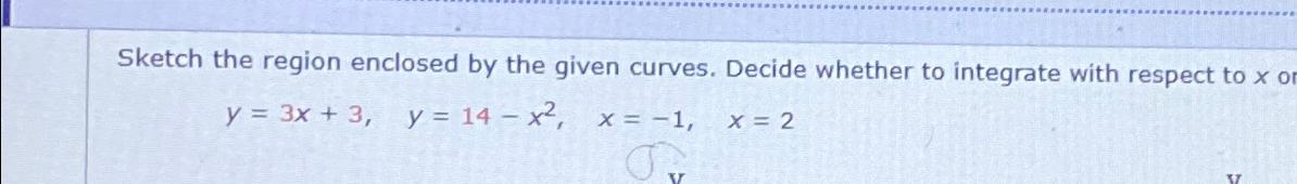 Sketch the region enclosed by the given curves.