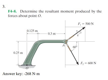 F 4 - 8 . Determine the resultant moment produced
