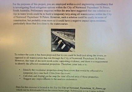 For the parposes of this project, you are