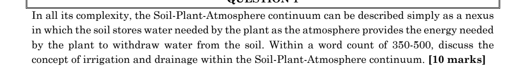 In all its complexity, the Soil - Plant -