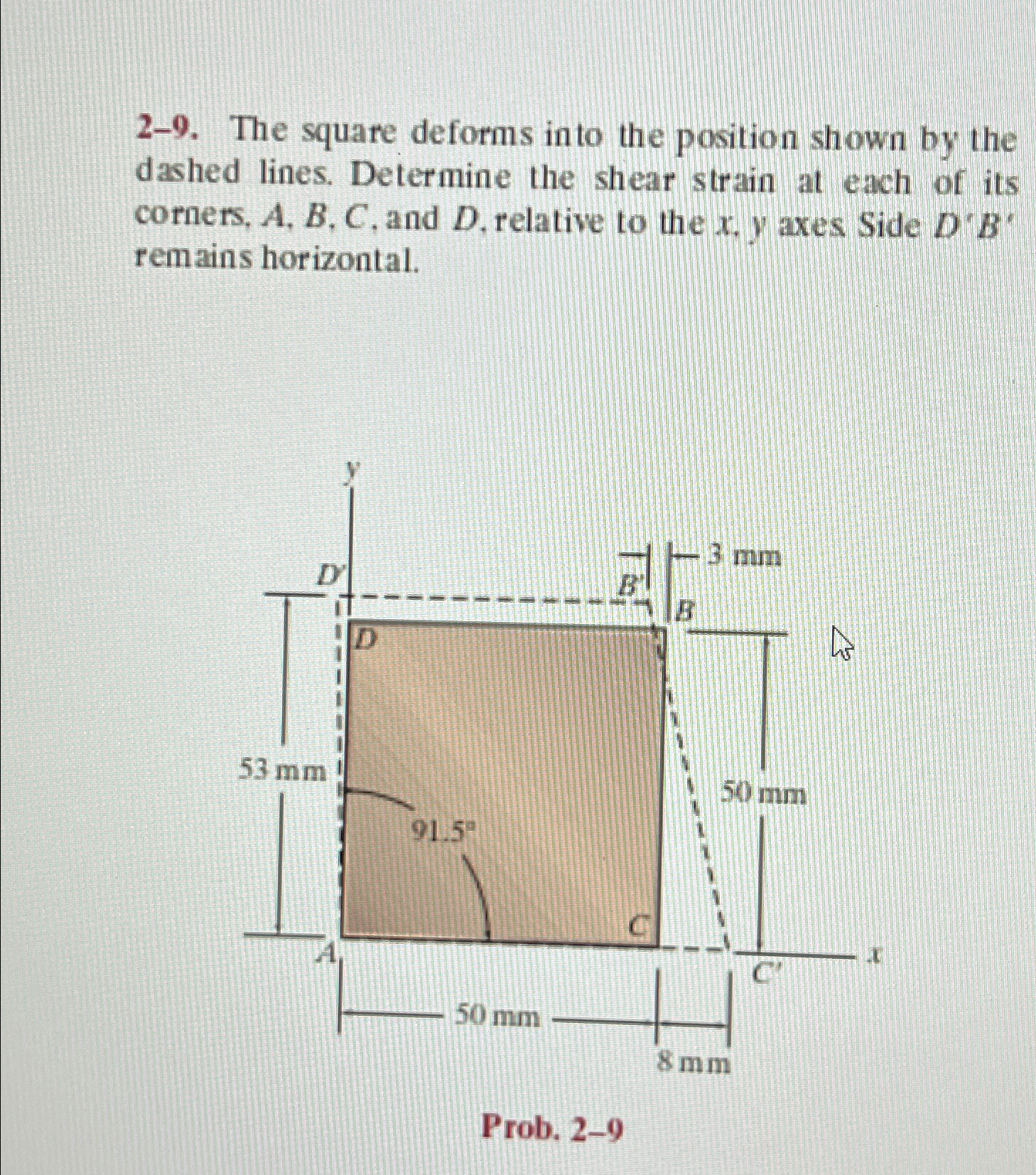 2 - 9 . The square deforms in to the position